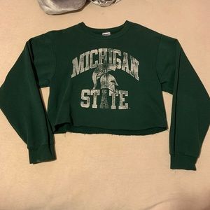 Michigan state cropped crewneck